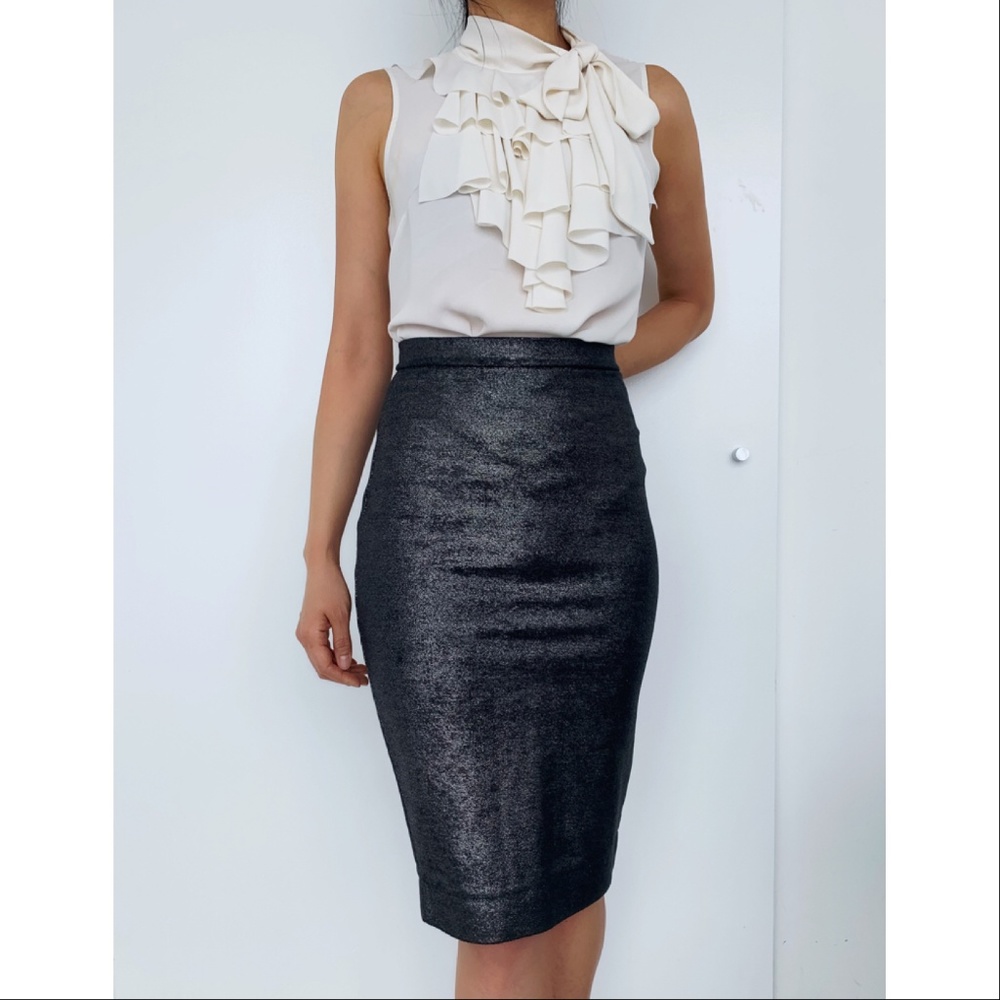Zara Metallic High-waisted Pencil Skirt
